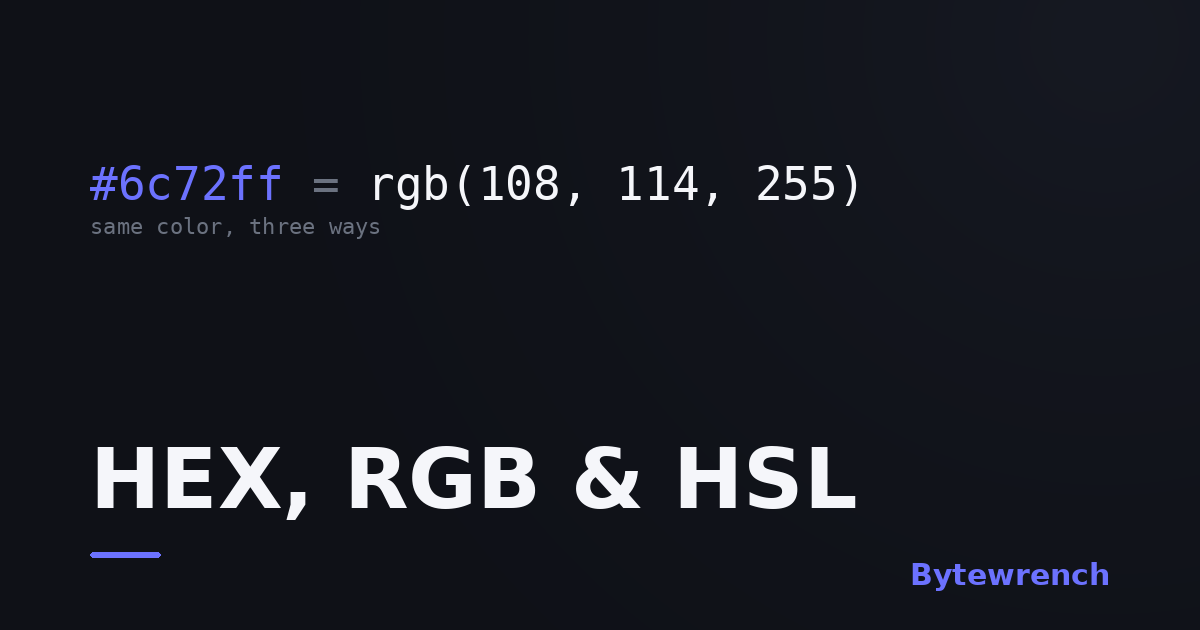 HEX, RGB and HSL: how CSS color formats relate